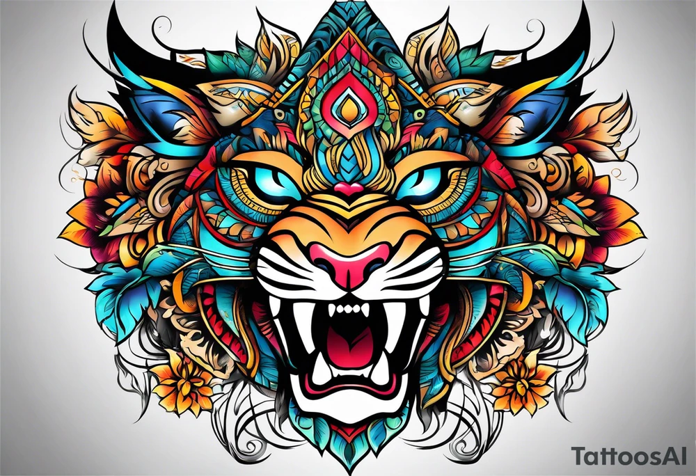 Thigh tattoo tribal tattoo idea