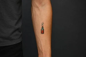 bubbles up from a bottle tattoo idea