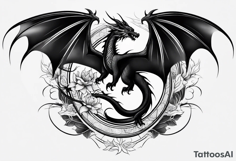 Flying dragon tattoo idea