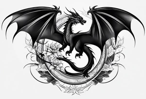 Flying dragon tattoo idea