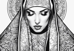 nun with nails in her eyes tattoo idea