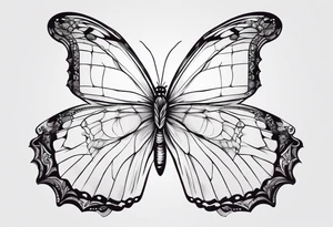 Butterfly but with portrait on 1 of wing tattoo idea