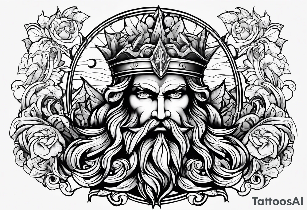 Poseidon trident tattoo idea