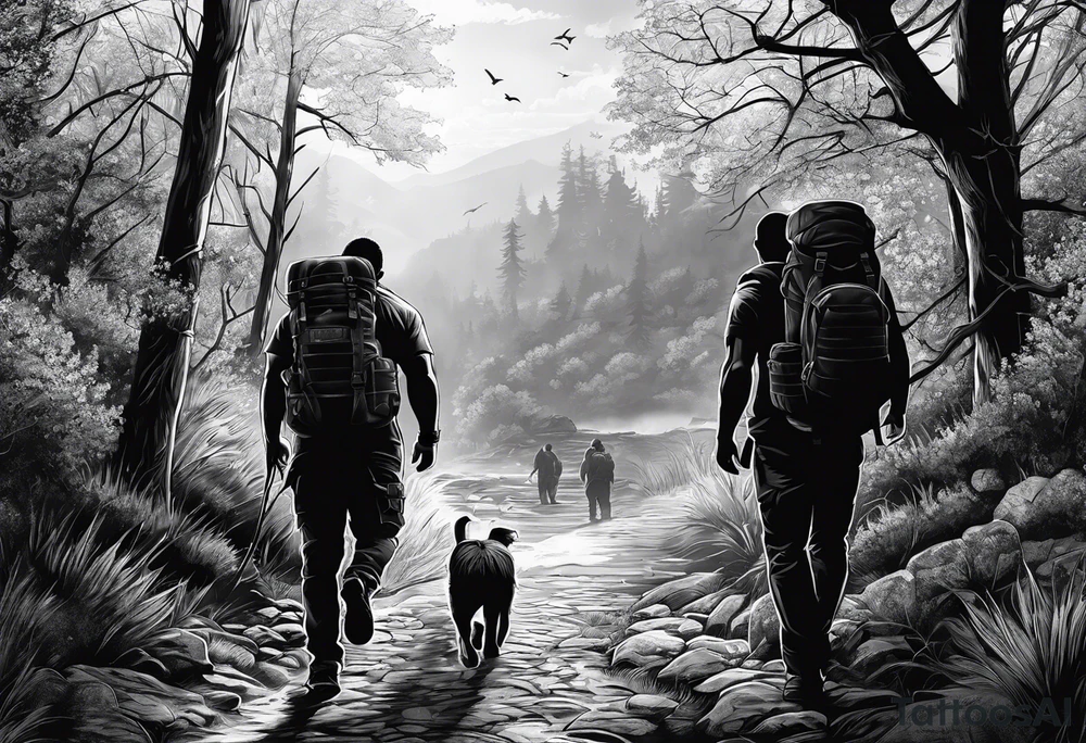 Rucking, brotherhood, shadows, fitness, GrowRuck tattoo idea