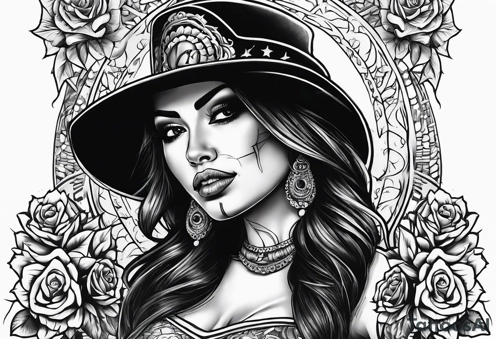 Chicano style 
city dayof dead



shootout tattoo idea