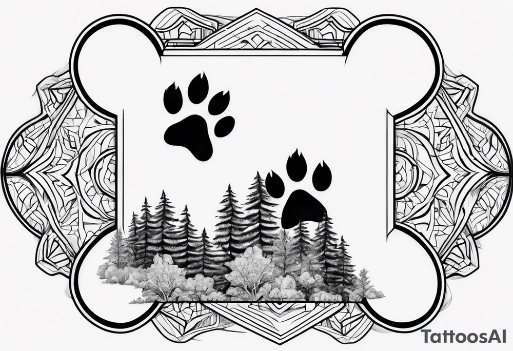 Dogs paw print with jaxy writing tattoo idea