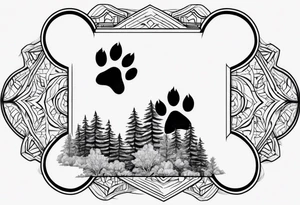 Dogs paw print with jaxy writing tattoo idea