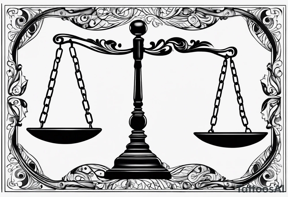 Weight scales balance libra tattoo idea