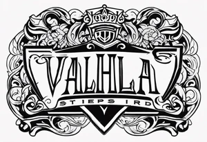 Valhalla  steps shield sword tattoo idea