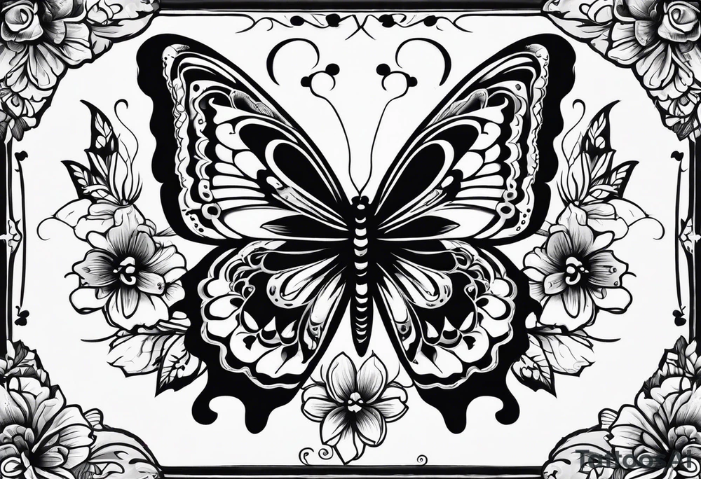 day of the dead butterfly tattoo idea