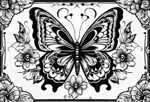 day of the dead butterfly tattoo idea