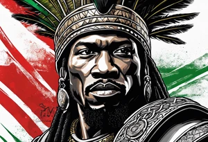 jamaican warrior into Spartan soldier tattoo idea