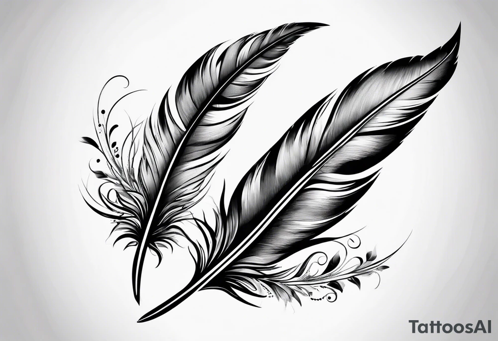 Feather pen tattoo idea