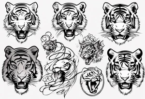 Electricity Tiger forearm  sleeve tattoo idea