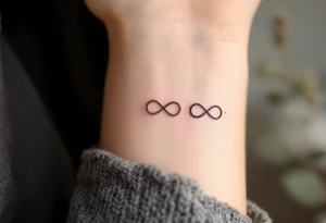 Three different infinity symbols in gold, silver, and bronz tattoo idea