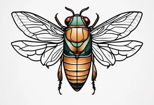 Neo traditional Cicada tattoo idea