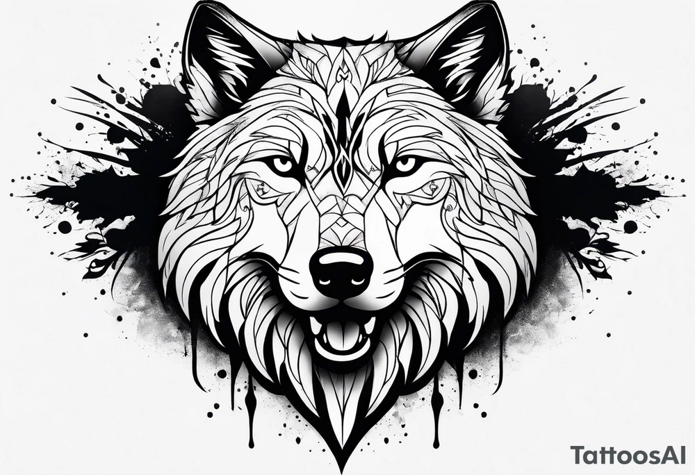Wolf paw print tattoo idea