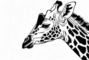giraffe feeding tattoo idea