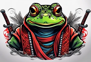 Ninja samurai frog tattoo idea