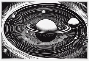 Planets orbiting a supermassive black hole tattoo idea