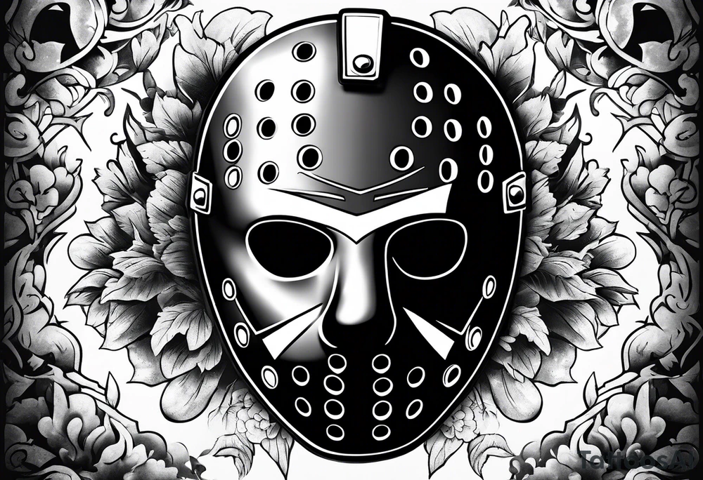 Friday the 13th Jason mask, horror, Japanese art tattoo idea