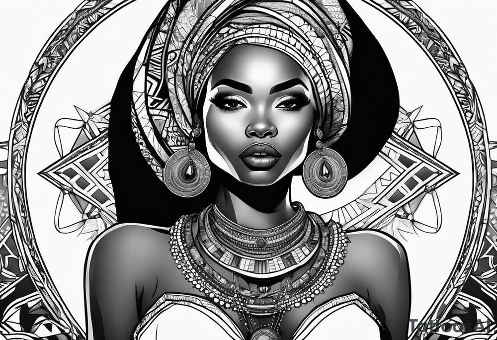 African woman tattoo idea