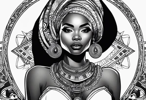 African woman tattoo idea