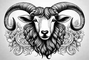 Black sheep with horns and angel wings for arm tattoo tattoo idea