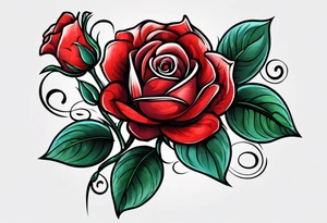 red rose blooming tattoo idea