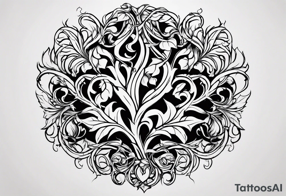 chest vines coming out of skin veins. for chest and stomach  and abs only. no leaves just vines tattoo idea