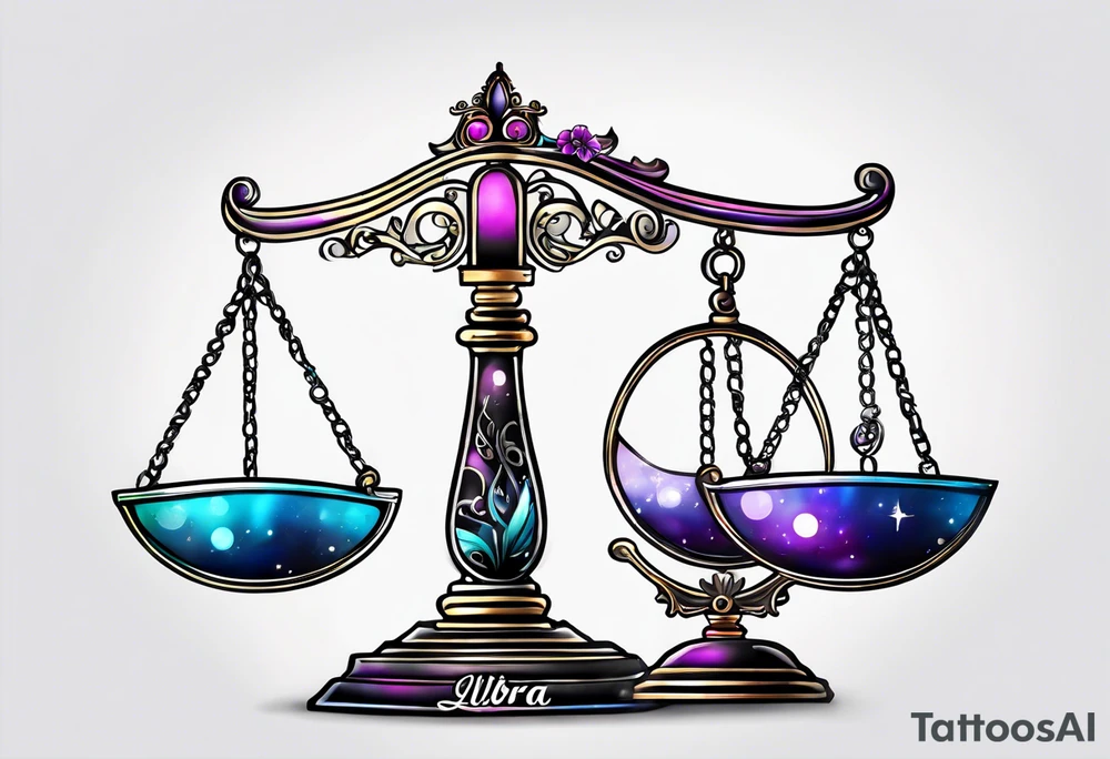 Libra scale with the word always tattoo idea