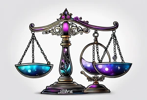 Libra scale with the word always tattoo idea