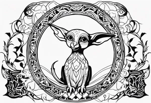 Harry Potter theme dobby the house elf phoenix Azkaban Slytherin tattoo idea