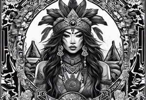 dark fantasy style shaman, witch doctor tattoo idea
