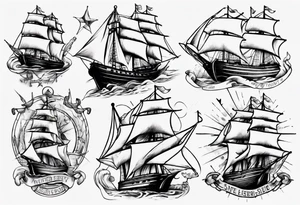 sailing ship tattoo idea