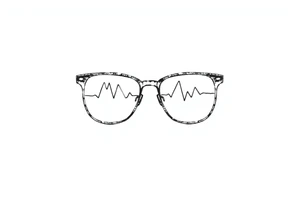 Glasses with heart lines running through them
A heartbeat-shaped line runs through the lenses of the glasses, symbolizing the importance of taking care of yourself and your eyes. tattoo idea