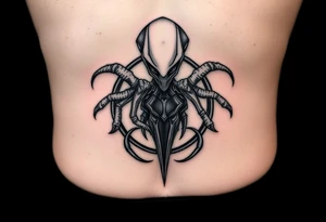 Alien surrounding belly button tattoo idea