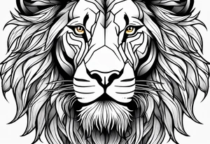 Simple line lion design tattoo idea