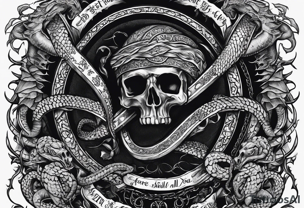 Bible verse: "Behold, I give unto you power to tread on serpents and scorpions, and over all the power of the enemy: and nothing shall by any means hurt you" tattoo idea