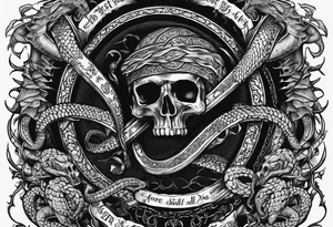 Bible verse: "Behold, I give unto you power to tread on serpents and scorpions, and over all the power of the enemy: and nothing shall by any means hurt you" tattoo idea