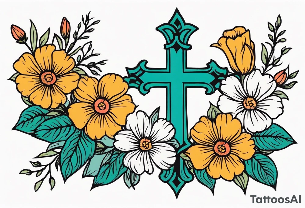 three crosses


vintage flowers
old school vintage simple traditional design 



bold color simple tattoo idea
