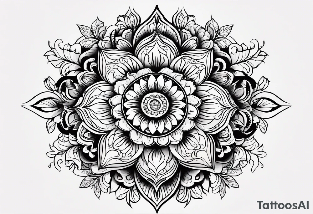 Lunar phases flowers tattoo idea