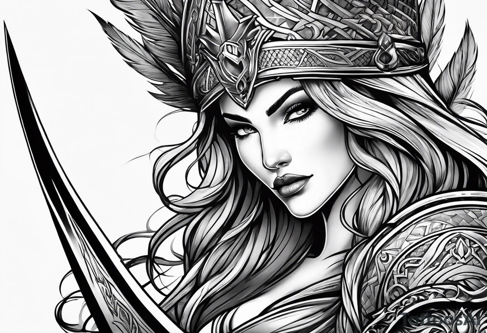 Valhalla sword shield mother tattoo idea