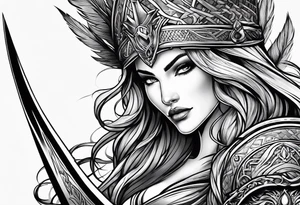 Valhalla sword shield mother tattoo idea