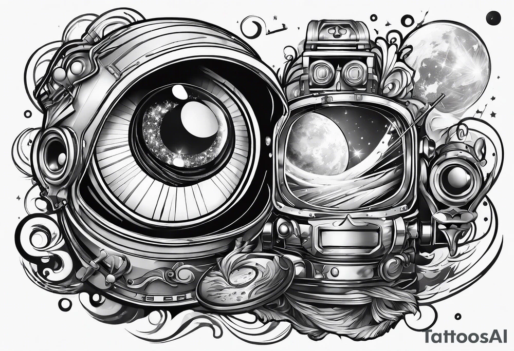 space, music tattoo idea