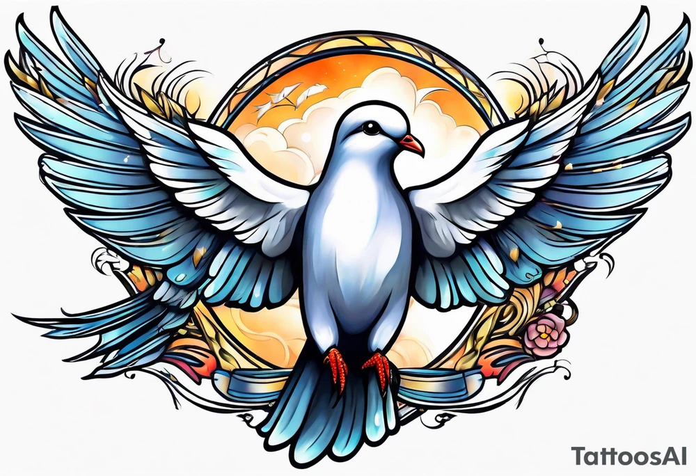 Elegant dove tattoo idea