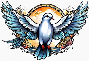 Elegant dove tattoo idea