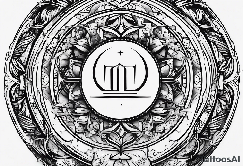 messy lines trash circcle logo tattoo idea