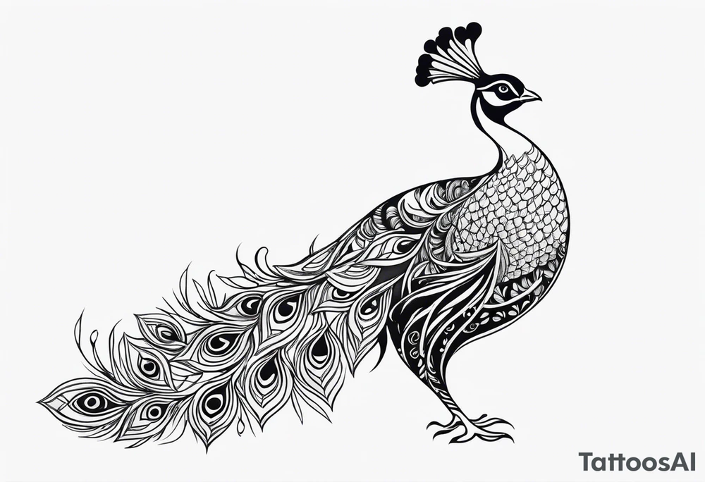 a vibrant peacock tattoo idea