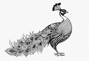 a vibrant peacock tattoo idea